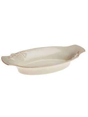Casafina Madeira Harvest Small Oval Gratin Serving Dish in Vanilla Crème